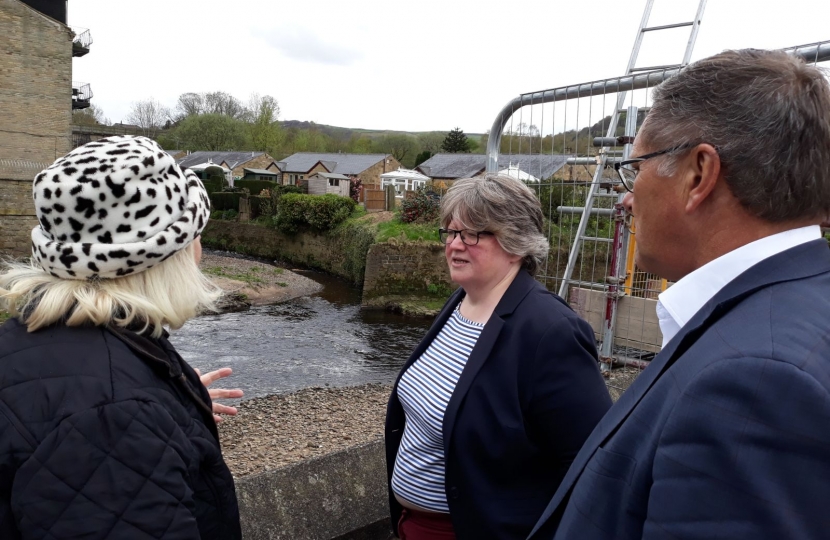 Discussing the Mytholmroyd floods plan with the Floods Minister